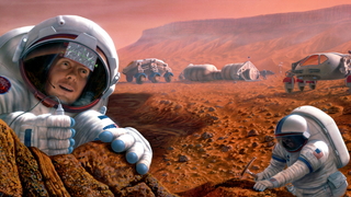This Artist's Cheerful Renderings of Space Exploration Look Like Stills From<i> The Martian</i>